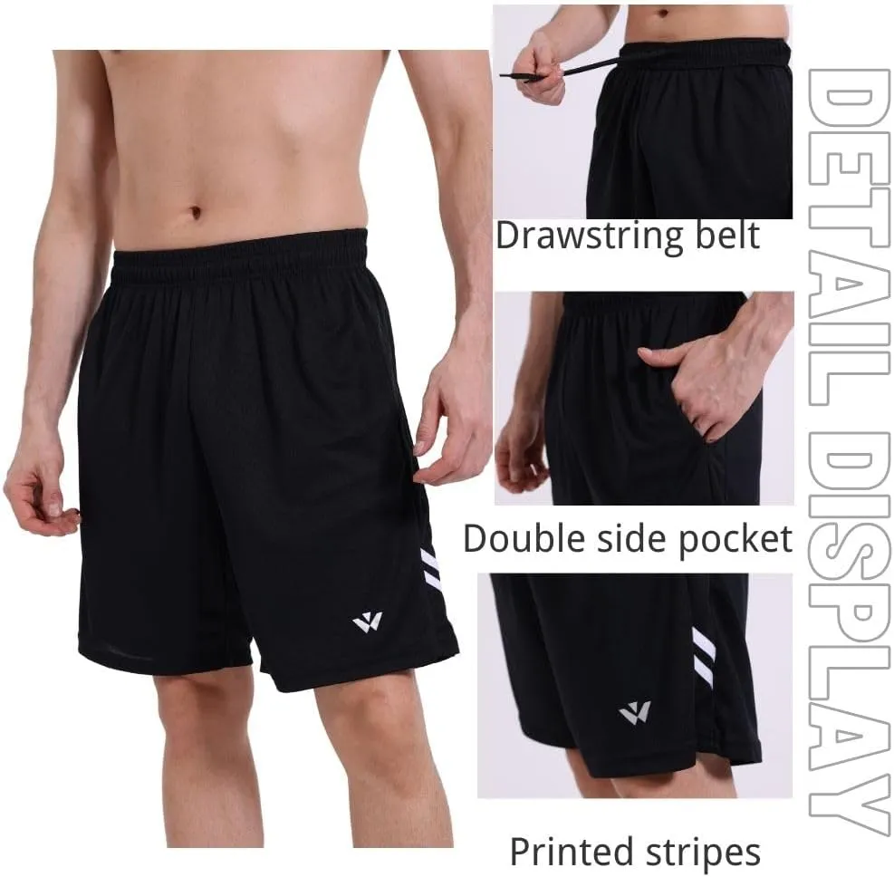 3/5 Pack Athletic Gym Mens Shorts Quick Dry Basketball Shorts with Pockets for Workout Running Casual Activewear
