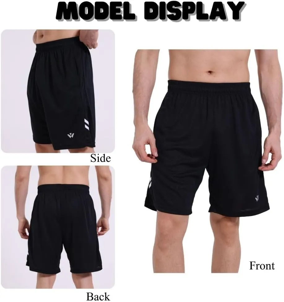 3/5 Pack Athletic Gym Mens Shorts Quick Dry Basketball Shorts with Pockets for Workout Running Casual Activewear