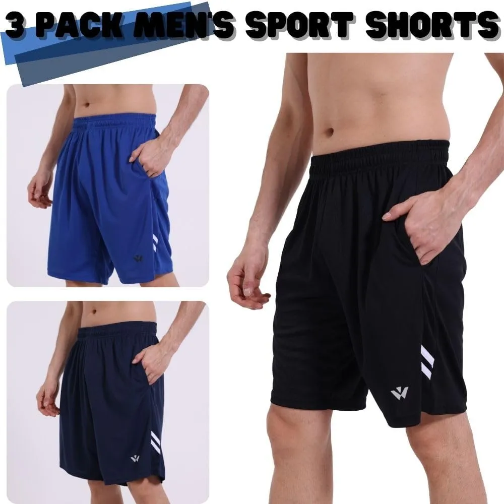 3/5 Pack Athletic Gym Mens Shorts Quick Dry Basketball Shorts with Pockets for Workout Running Casual Activewear
