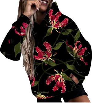 3D Print Women Oversized Hoodie Hoody Sweateshirt Plus Size Tops Tracksuit with Kangaroo Pockets