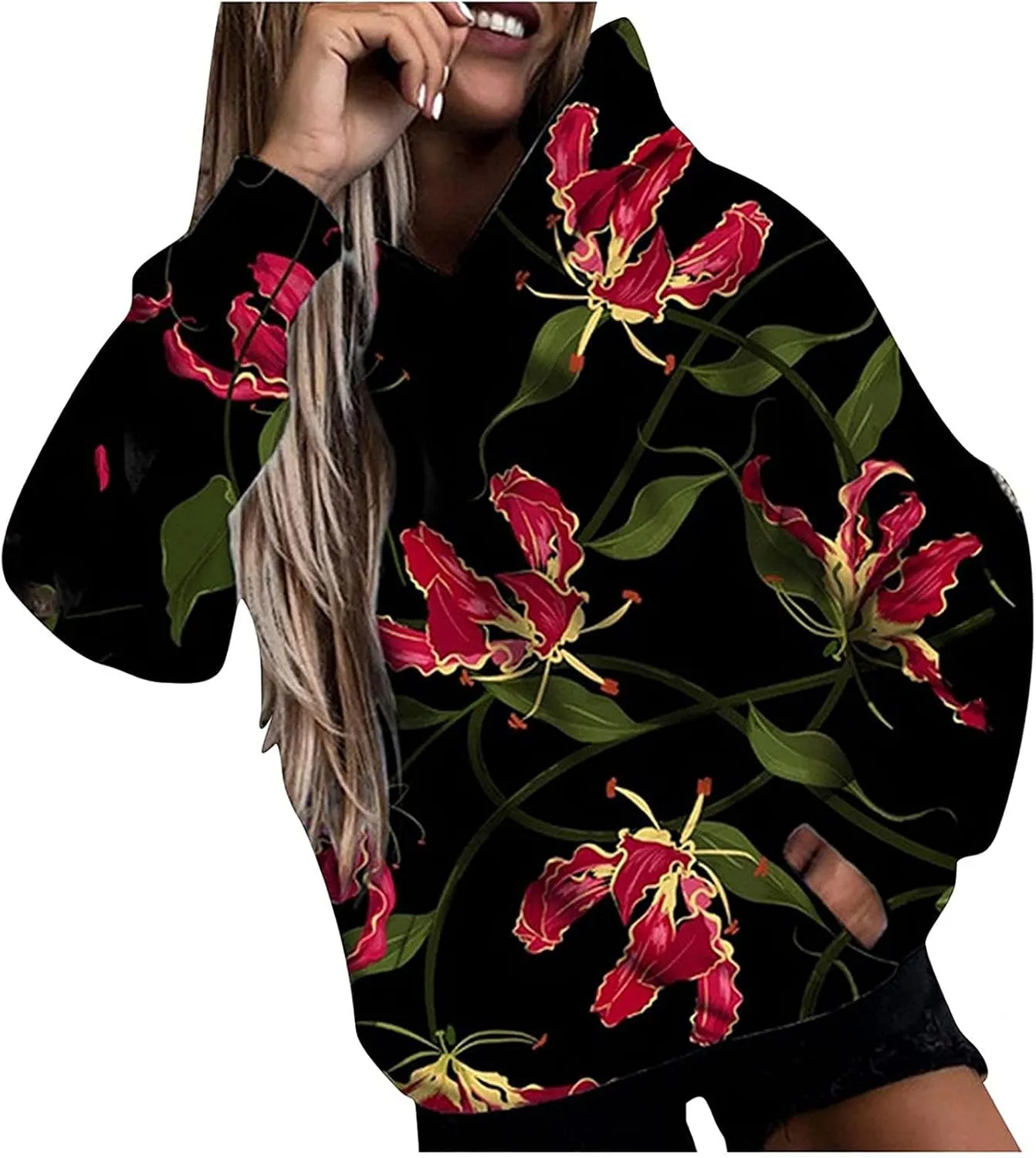 3D Print Women Oversized Hoodie Hoody Sweateshirt Plus Size Tops Tracksuit with Kangaroo Pockets
