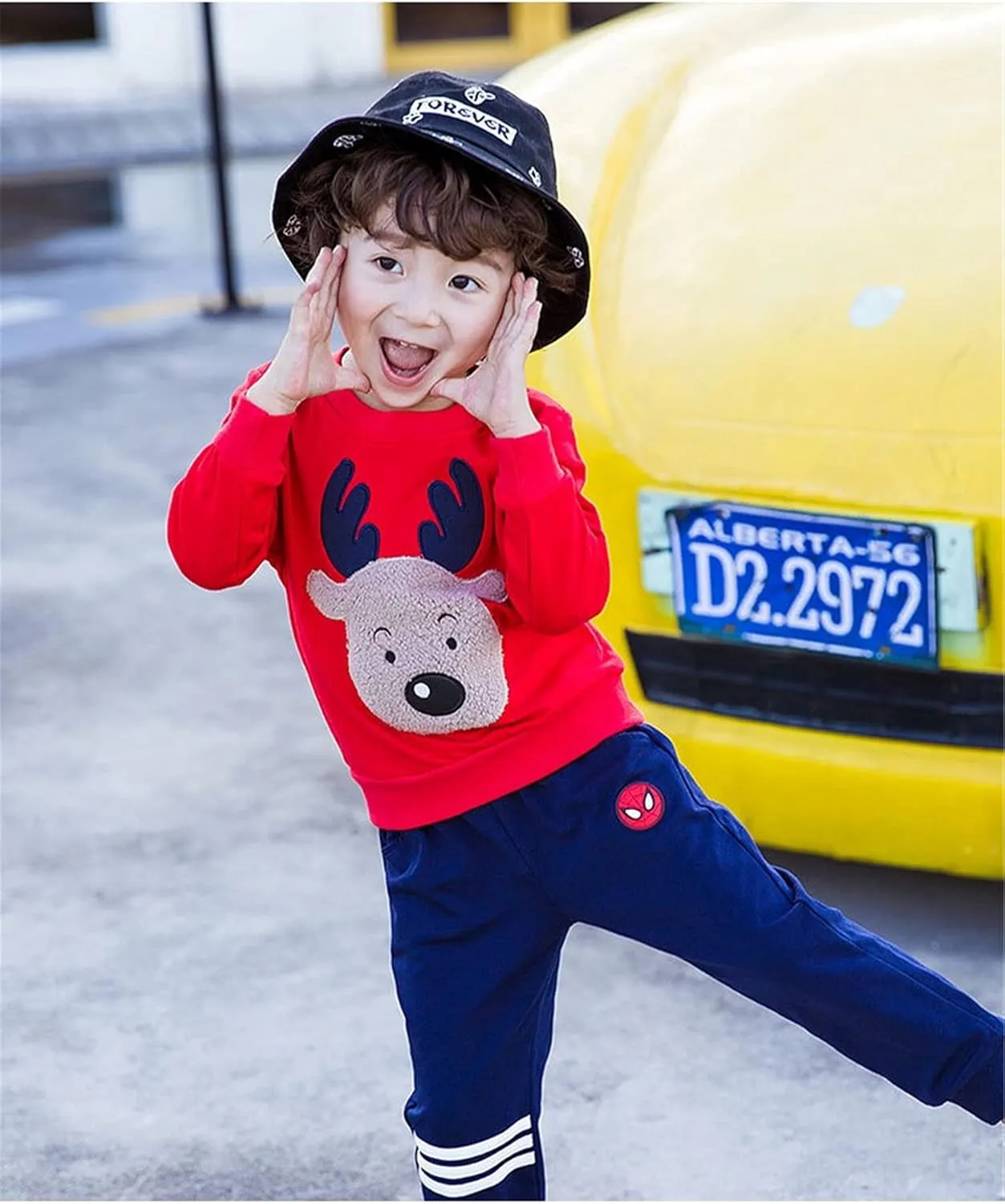 Akyzic Baby Boys Girls Sweatshirts Christmas Reindeer Fleece Crewneck Pullover Xmas Winter Warm Sweaters Tops 2t-6t