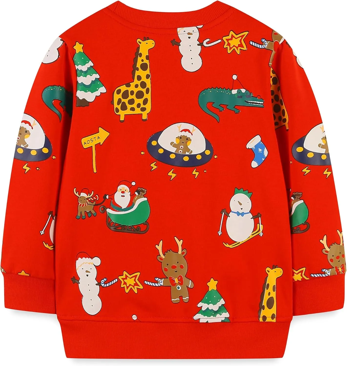Akyzic Baby Boys Girls Sweatshirts Christmas Reindeer Fleece Crewneck Pullover Xmas Winter Warm Sweaters Tops 2t-6t