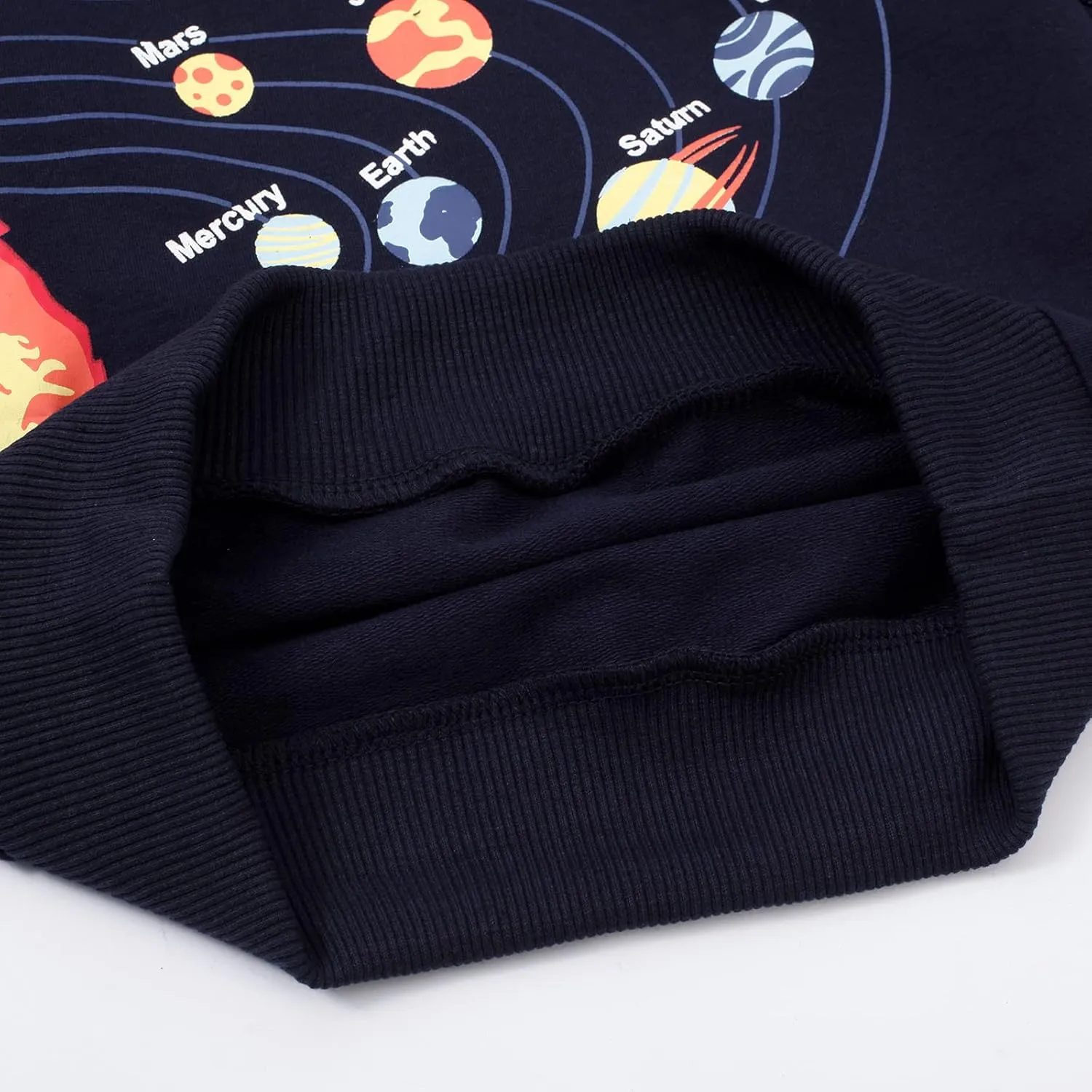 Akyzic Boys Sweatshirts Cotton Long Sleeve Crewneck Pullover Toddler Kids Winter Warm Shirt Sweater Tops 3t-8t