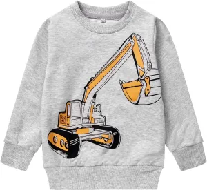 Akyzic Boys Sweatshirts Cotton Long Sleeve Crewneck Pullover Toddler Kids Winter Warm Shirt Sweater Tops 3t-8t