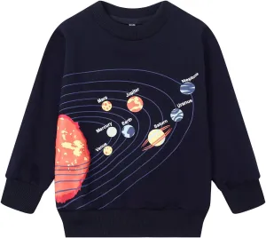 Akyzic Boys Sweatshirts Cotton Long Sleeve Crewneck Pullover Toddler Kids Winter Warm Shirt Sweater Tops 3t-8t
