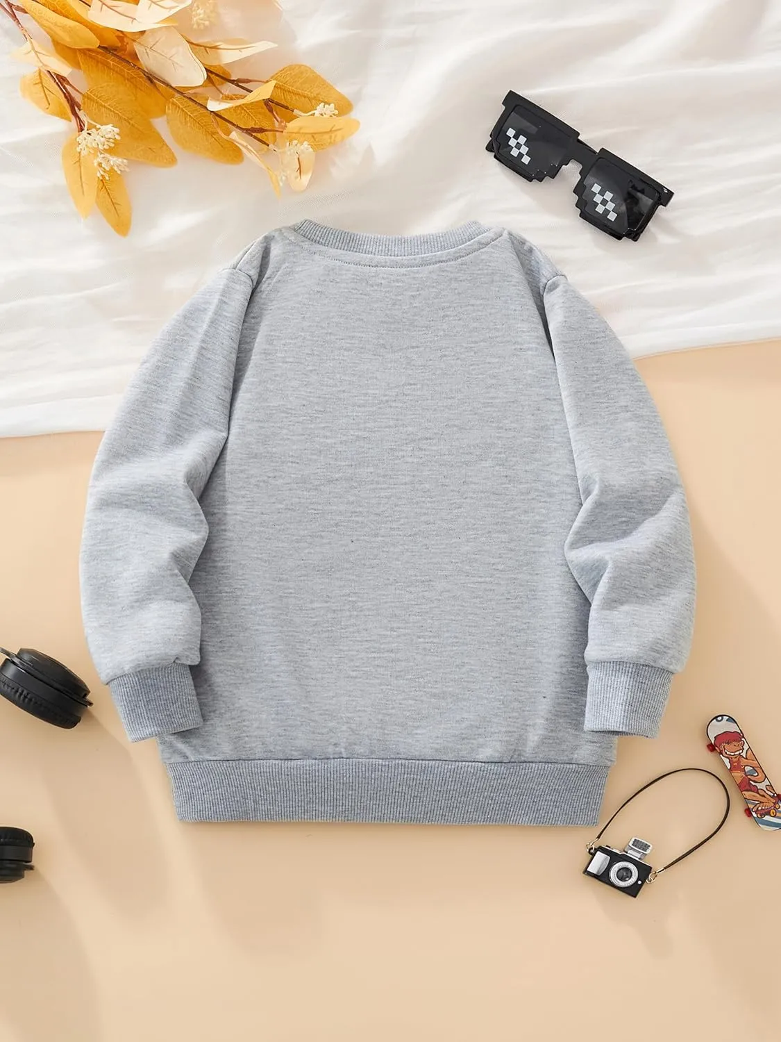 Akyzic Boys Sweatshirts Cotton Long Sleeve Crewneck Pullover Toddler Kids Winter Warm Shirt Sweater Tops 3t-8t