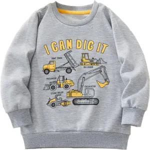 Akyzic Boys Sweatshirts Cotton Long Sleeve Crewneck Pullover Toddler Kids Winter Warm Shirt Sweater Tops 3t-8t