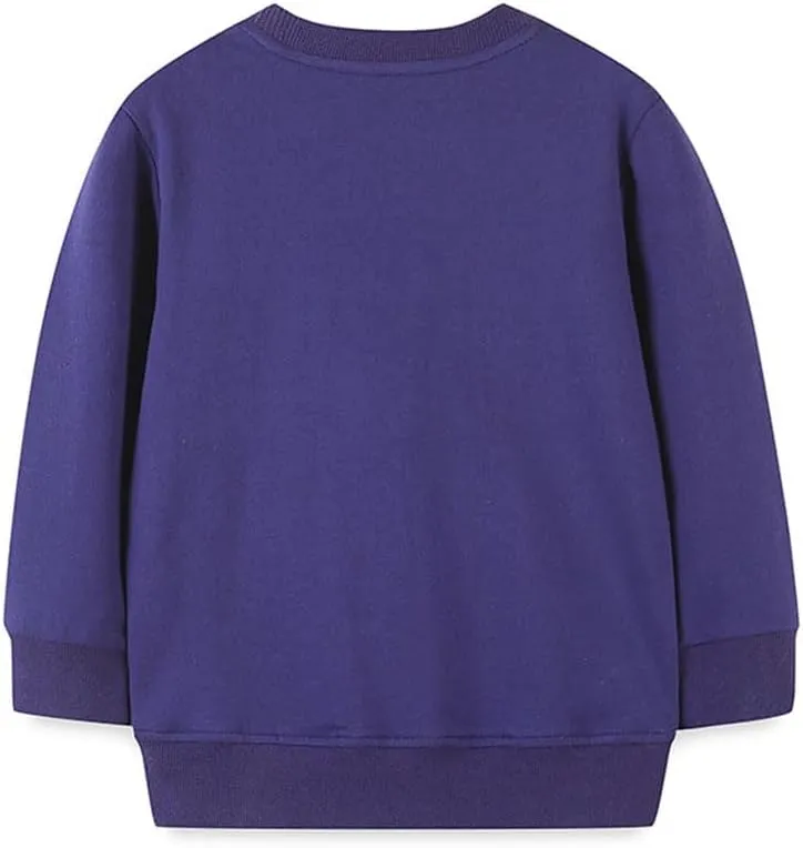 Akyzic Little Girls Sweatshirts Cotton Long Sleeve Crewneck Pullover Toddler Kids Winter Warm Shirt Sweater Tops 2t-8t