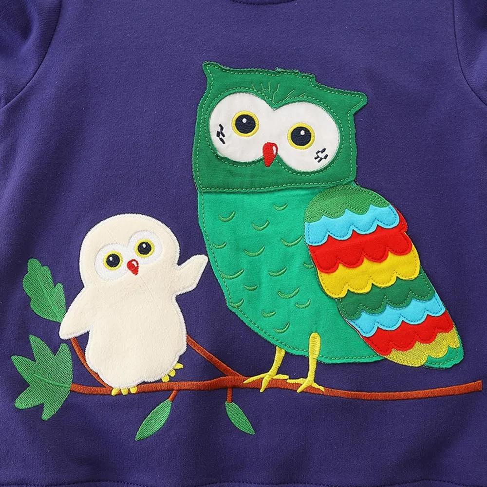 Akyzic Little Girls Sweatshirts Cotton Long Sleeve Crewneck Pullover Toddler Kids Winter Warm Shirt Sweater Tops 2t-8t