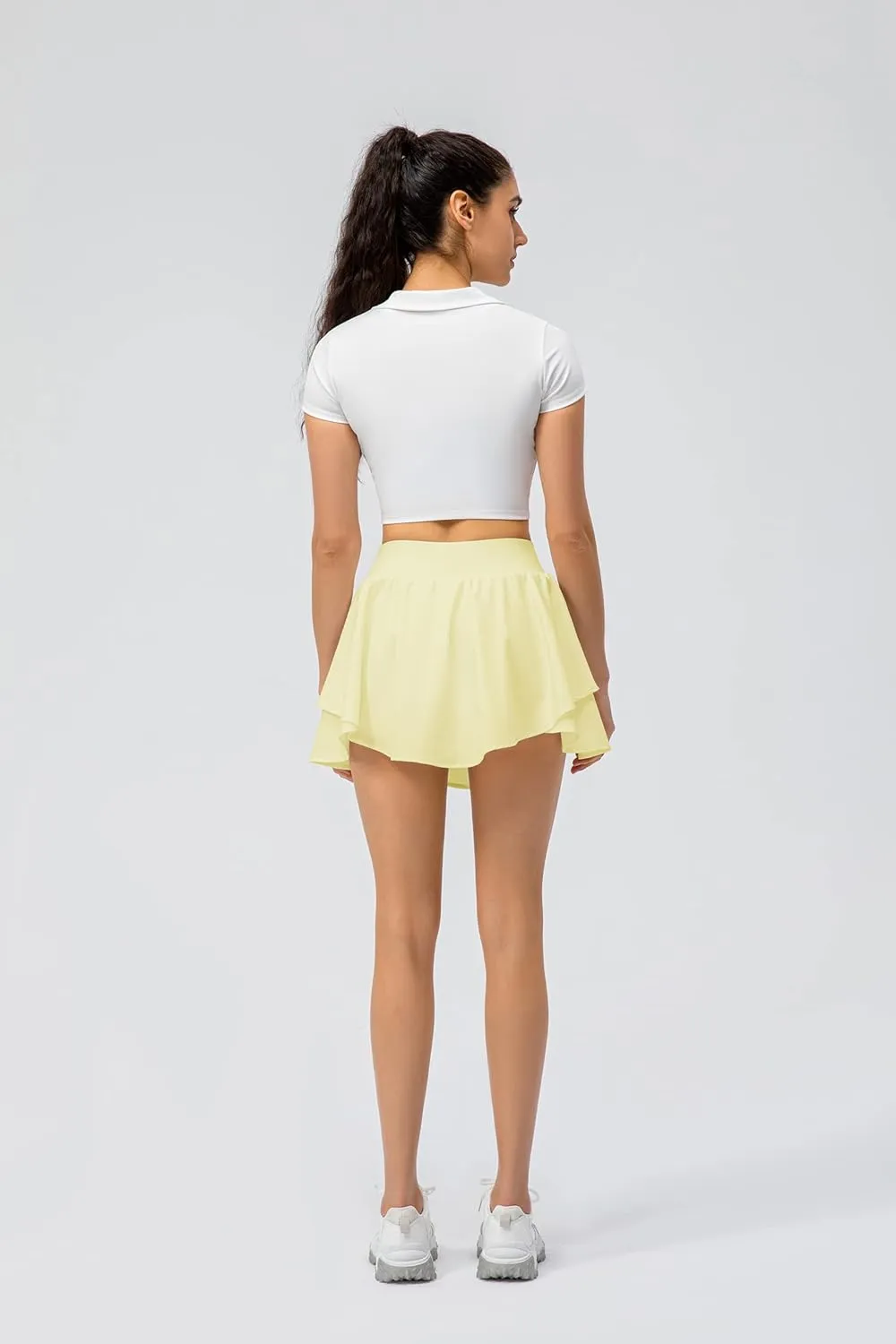 Amxiway Women's Pleated Mini Tennis Skirts with Shorts Flowy Golf Skort High Waisted Skorts Casual Athletic Workout