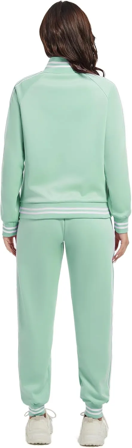 ANOTWENER Women's Jogging Suits Tracksuit Set Workout Long Sleeve Outfits Gym Stripe 2 Piece Set Sweatsuits with Pockets