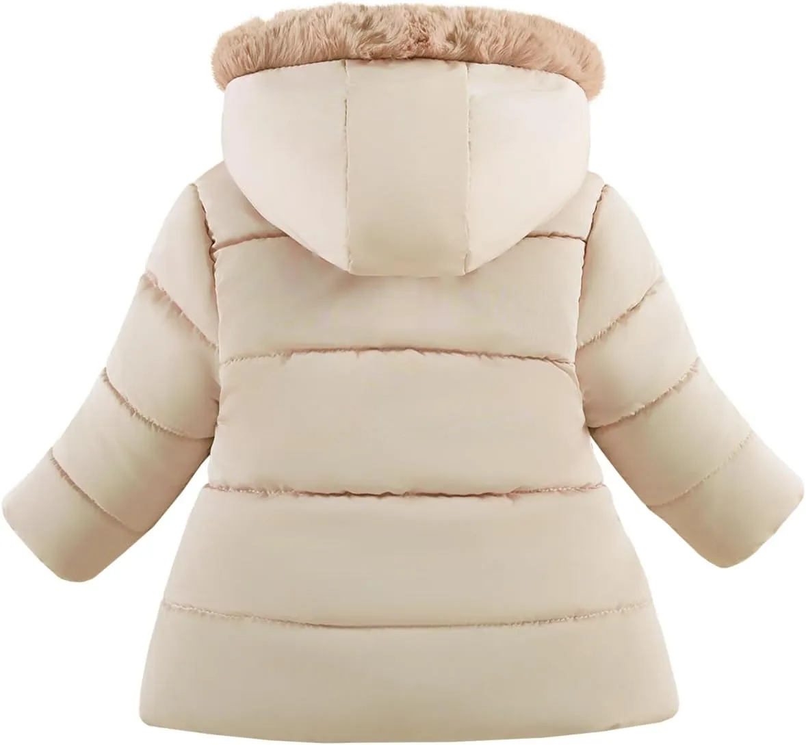 Baby Winter Fleece Puffer Coat Toddler Hooded Jacket Girl Fur Outerwear Clothes
