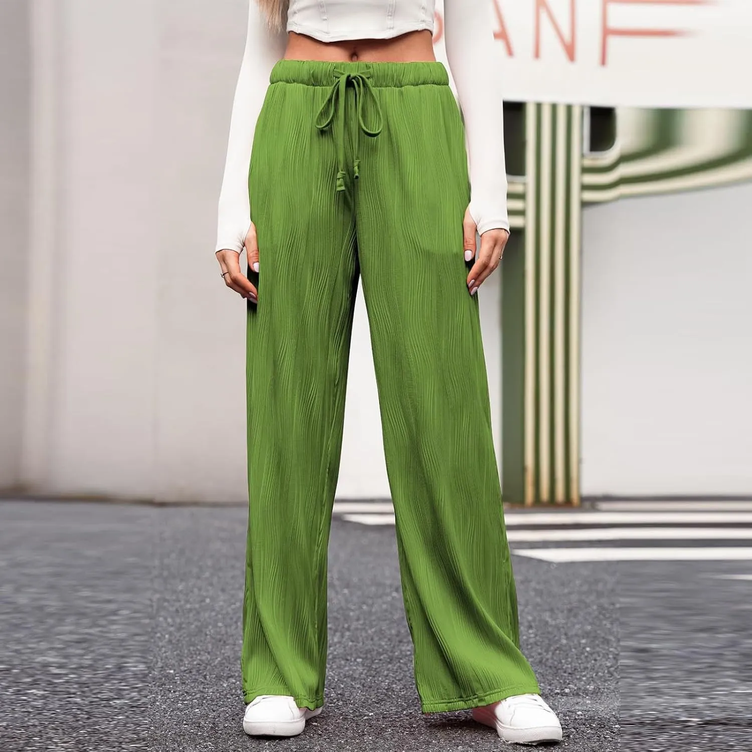 Baggy Sweatpants for Women Jogger Pant High Waisted Drawstring Waist Wide Leg Lounge Joggers Bottoms Sweat Pants