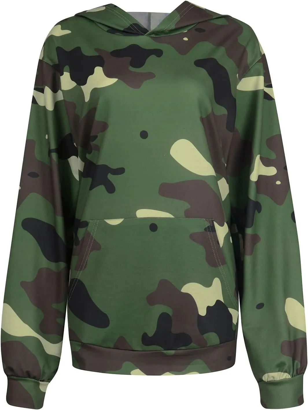 Camoflauge Clothing Women Oversized Hoodie Sweateshirt Boyfriend Shirts Tracksuit with Kangaroo Pockets