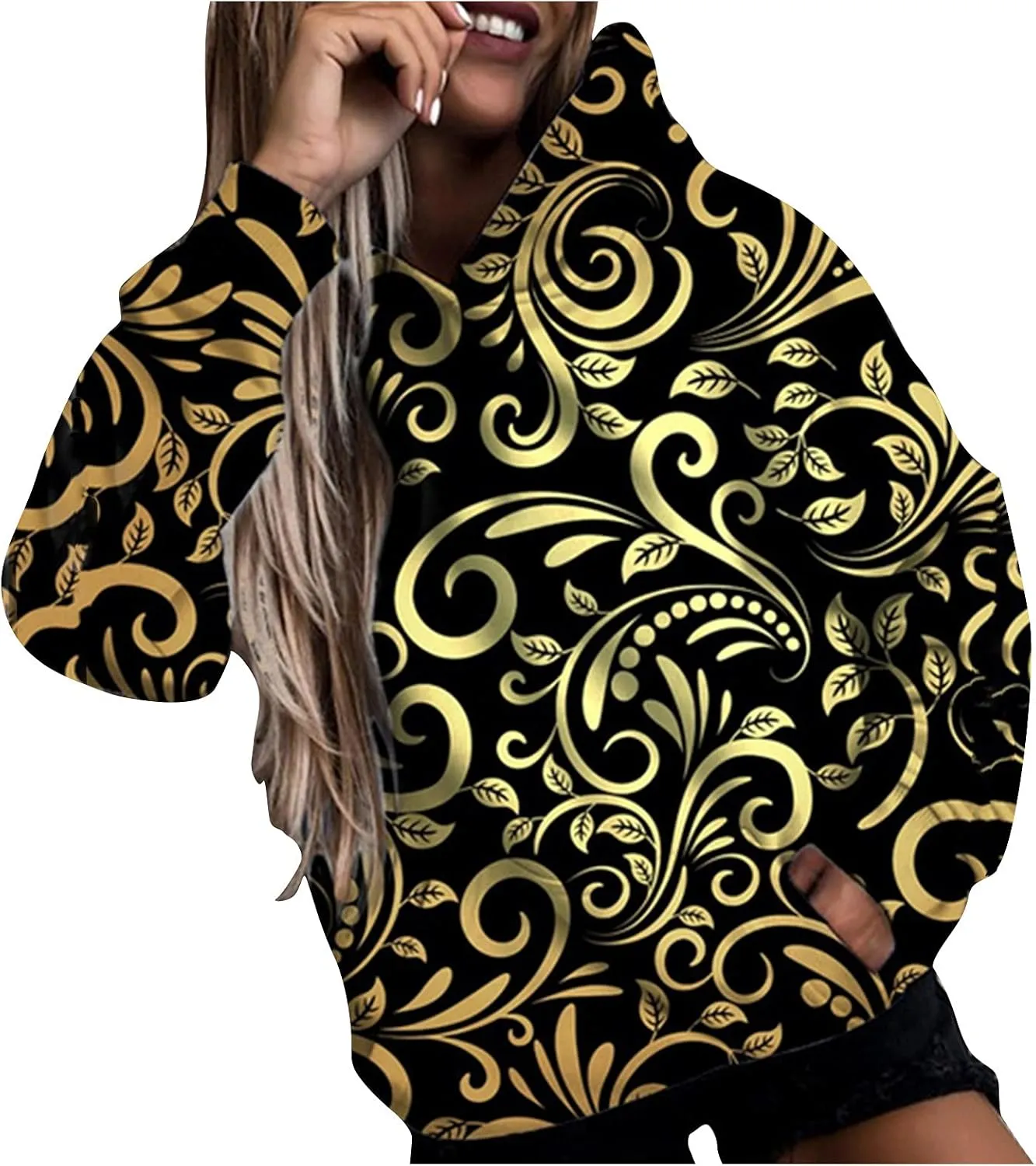 Camoflauge Clothing Women Oversized Hoodie Sweateshirt Boyfriend Shirts Tracksuit with Kangaroo Pockets