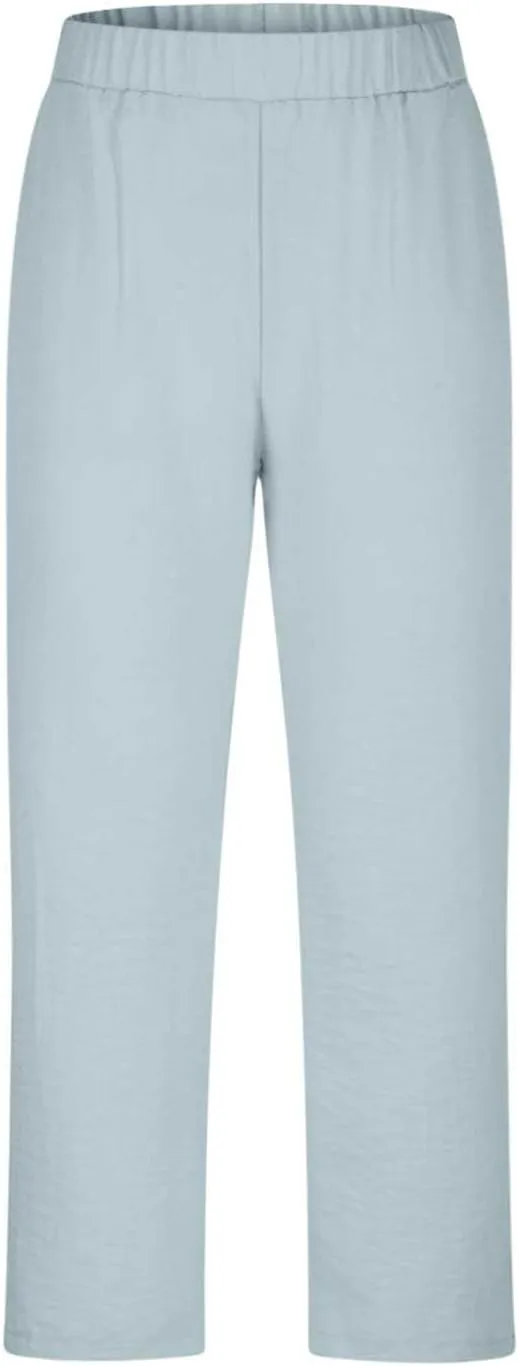 Capri Pants for Women Dressy Casual Stretch Summer 3/4 Length Trousers Wide Leg Cotton Linen Petite Cropped Pants