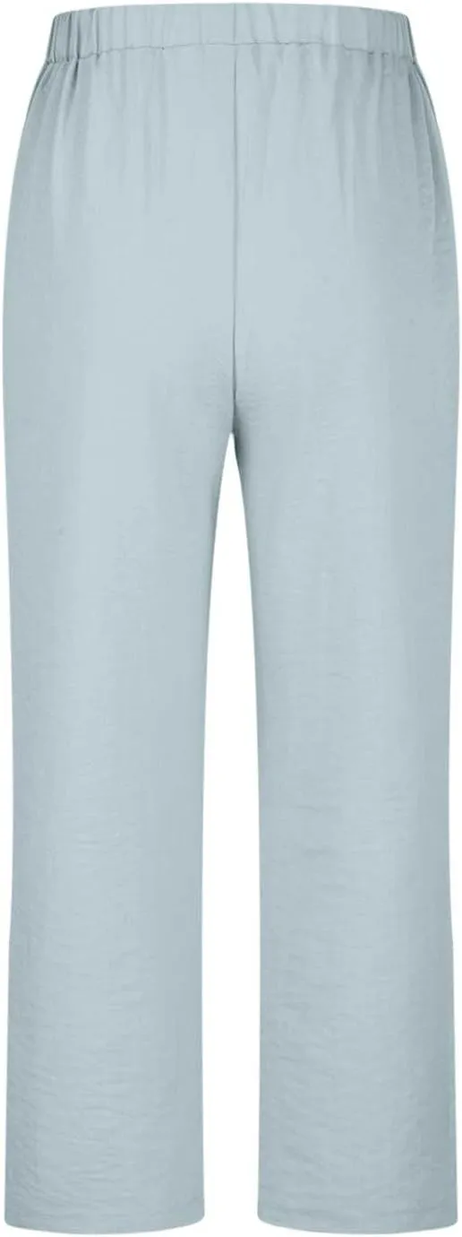 Capri Pants for Women Dressy Casual Stretch Summer 3/4 Length Trousers Wide Leg Cotton Linen Petite Cropped Pants
