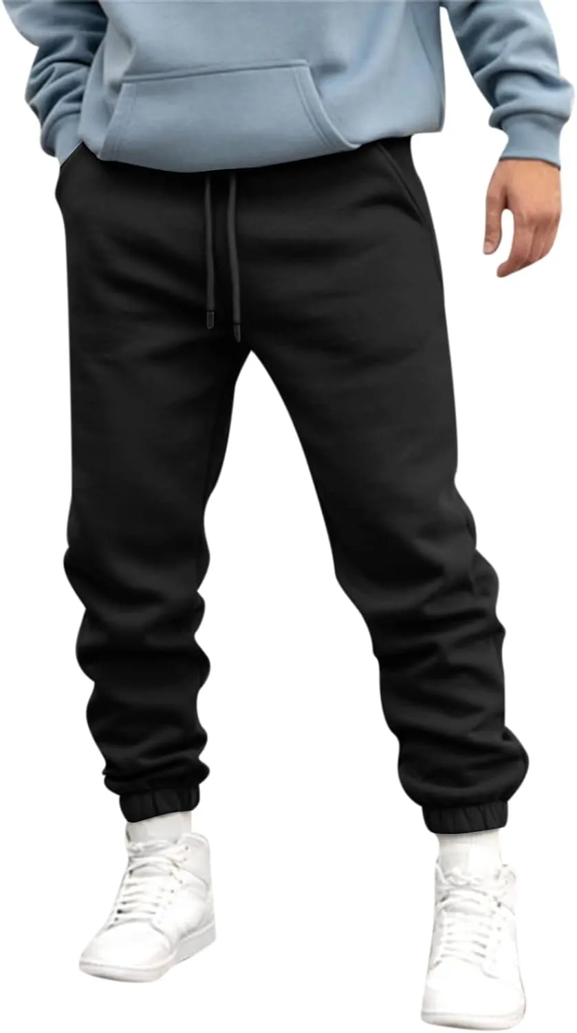 Cargo Pants for Men Relaxed Fit Army Cargo Pants Sports Mens Premium Slim Fleece Pants Zipper Pockets Athletic Jogger