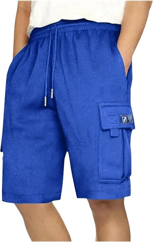 Cargo Sweat Shorts for Men Drawstring Elastic Waist Jogger Shorts Summer Comfy Casual Activewear Trendy Streetwear