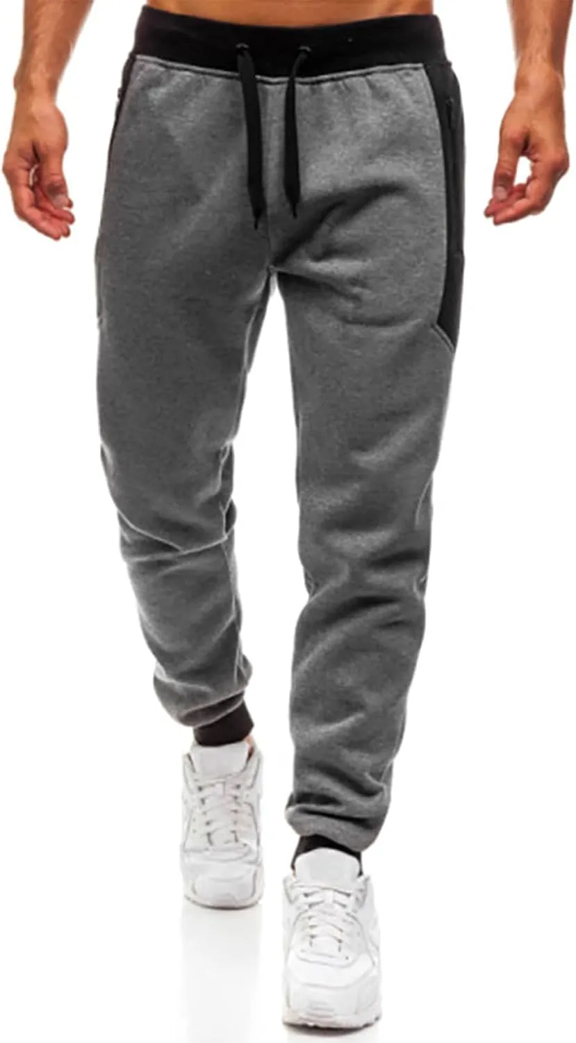 Cargo Sweatpants for Men Mens Lounge Pants Joggers Warm Fleece Heavyweight Gym Athletic Running Track 5 Pocket Winter