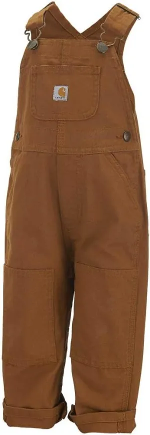 Carhartt Kid's CM8609 Washed Duck Bib Overall - Boys - 9 Months - Carhartt Brown