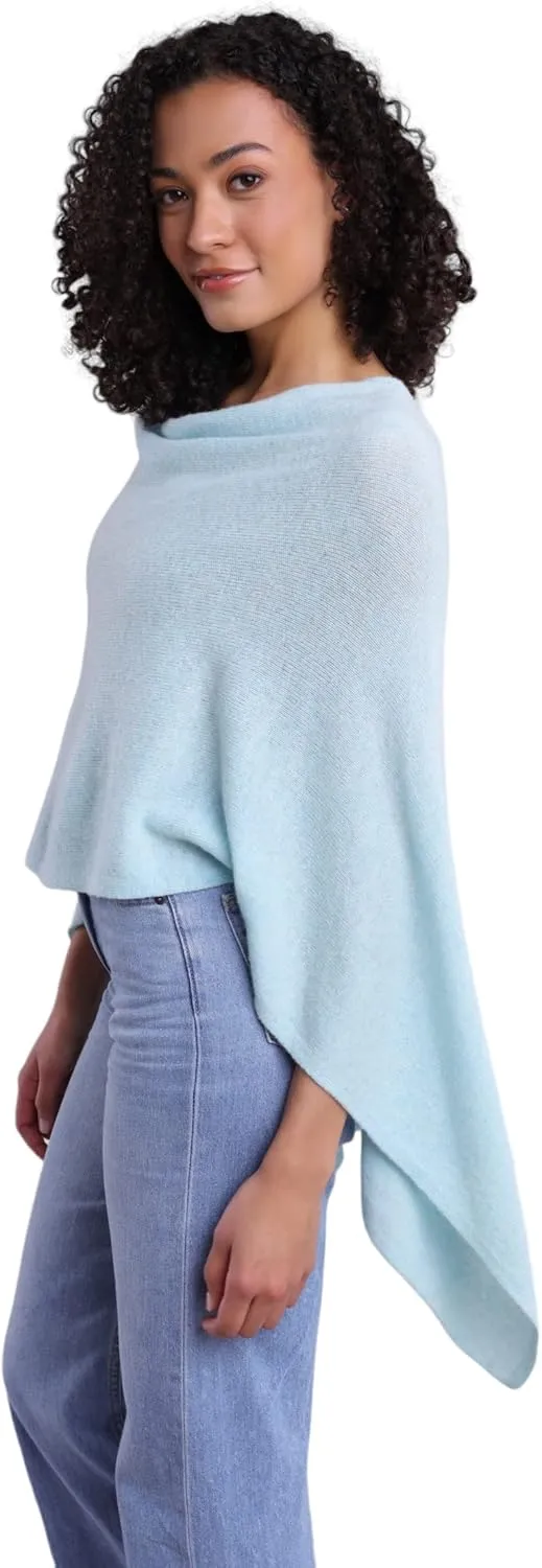 Cashmere -100% Cashmere Draped Dress Topper Poncho