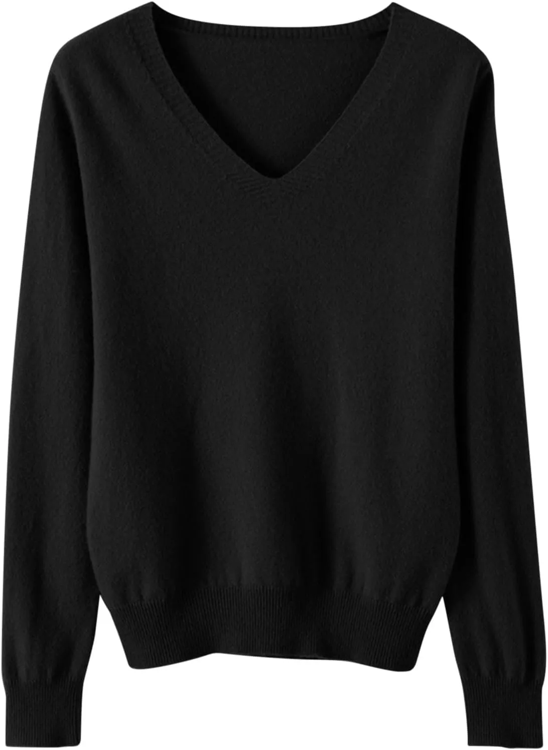 Cashmere Sweaters for Women Long Sleeve V Neck Pullover Tops Loose Soft Cozy Sweater Warm Wool Knit Sweater Shirts