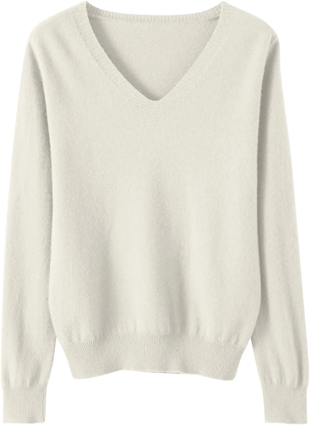 Cashmere Sweaters for Women Long Sleeve V Neck Pullover Tops Loose Soft Cozy Sweater Warm Wool Knit Sweater Shirts