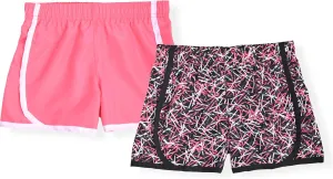 Cheetah Girls 2 Pack Active Running Athletic Gym Shorts Set Workout Activewear Lightweight for Teen Girls Kids Sports