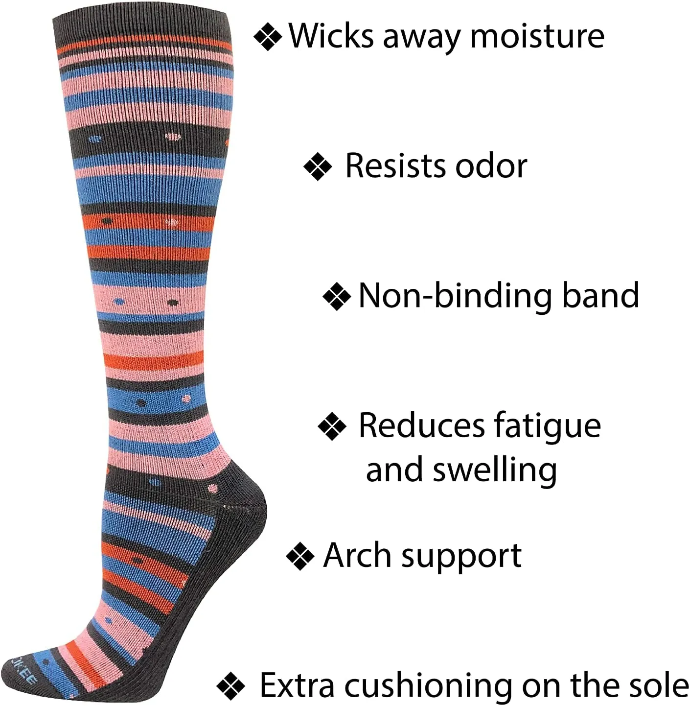 Cherokee Nurse Gifts Lxsupport Women Knee High 15-20 mmHg Compression Socks