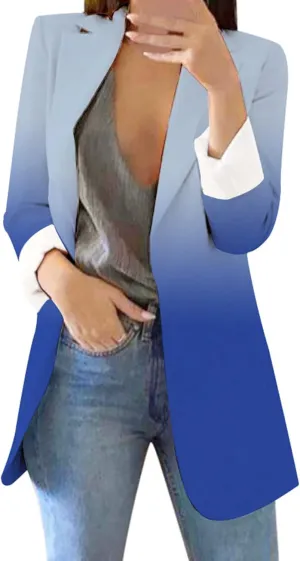 Collarless Blazer Jackets for Women Tweed Ladies Jacket Cropped Prtite Fancy Tops Fitted With Pockets Jackets