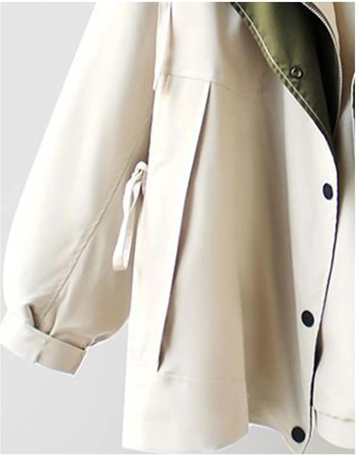 Costaric Women's Oversized Color Block Jacket Spring Autumn Casual Lapel Zip Jacket Long Sleeve Lightweight With Pockets Coat