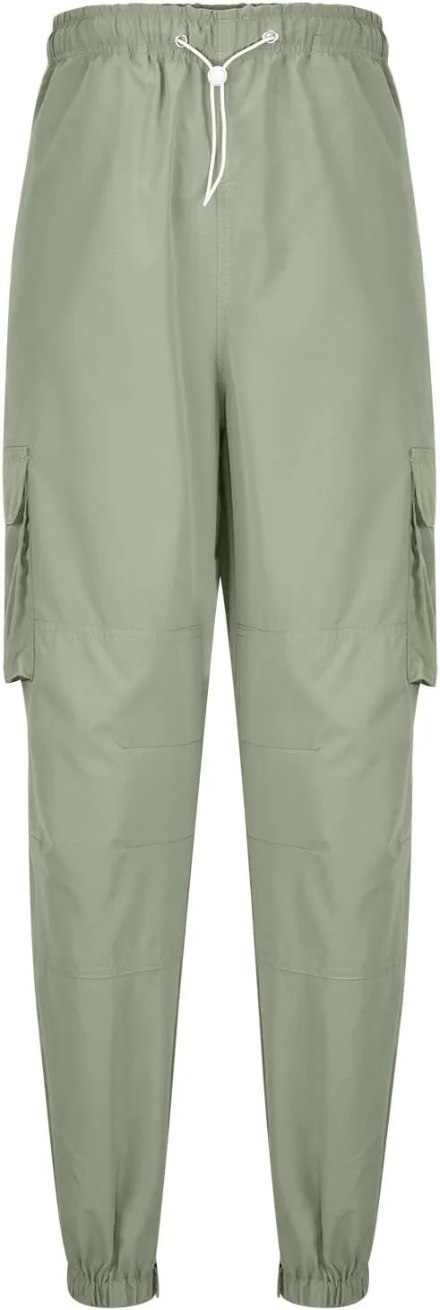 Cotton Men's Cargo Jogger Pants Elastic Multi Pockets Relax Drawstring Outdoor Daily Hiking Camping Activewear Travel