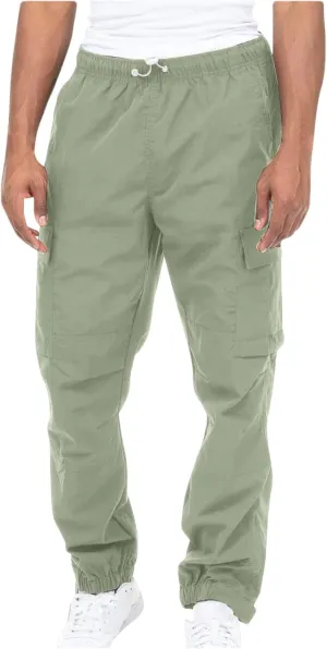 Cotton Men's Cargo Jogger Pants Elastic Multi Pockets Relax Drawstring Outdoor Daily Hiking Camping Activewear Travel