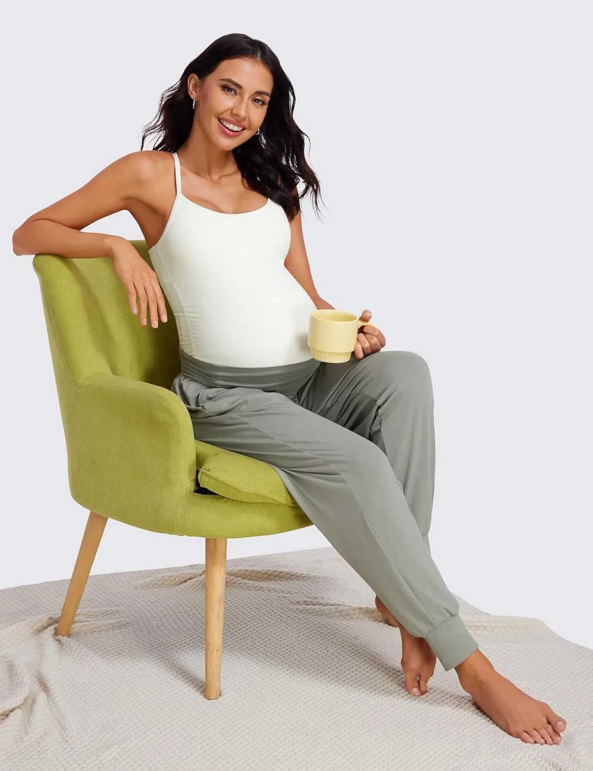 CRZ YOGA Fold Over Yoga Jogger for Women High Waisted Comfy Loose Lounge Harem Pants Sweatpants with Pockets