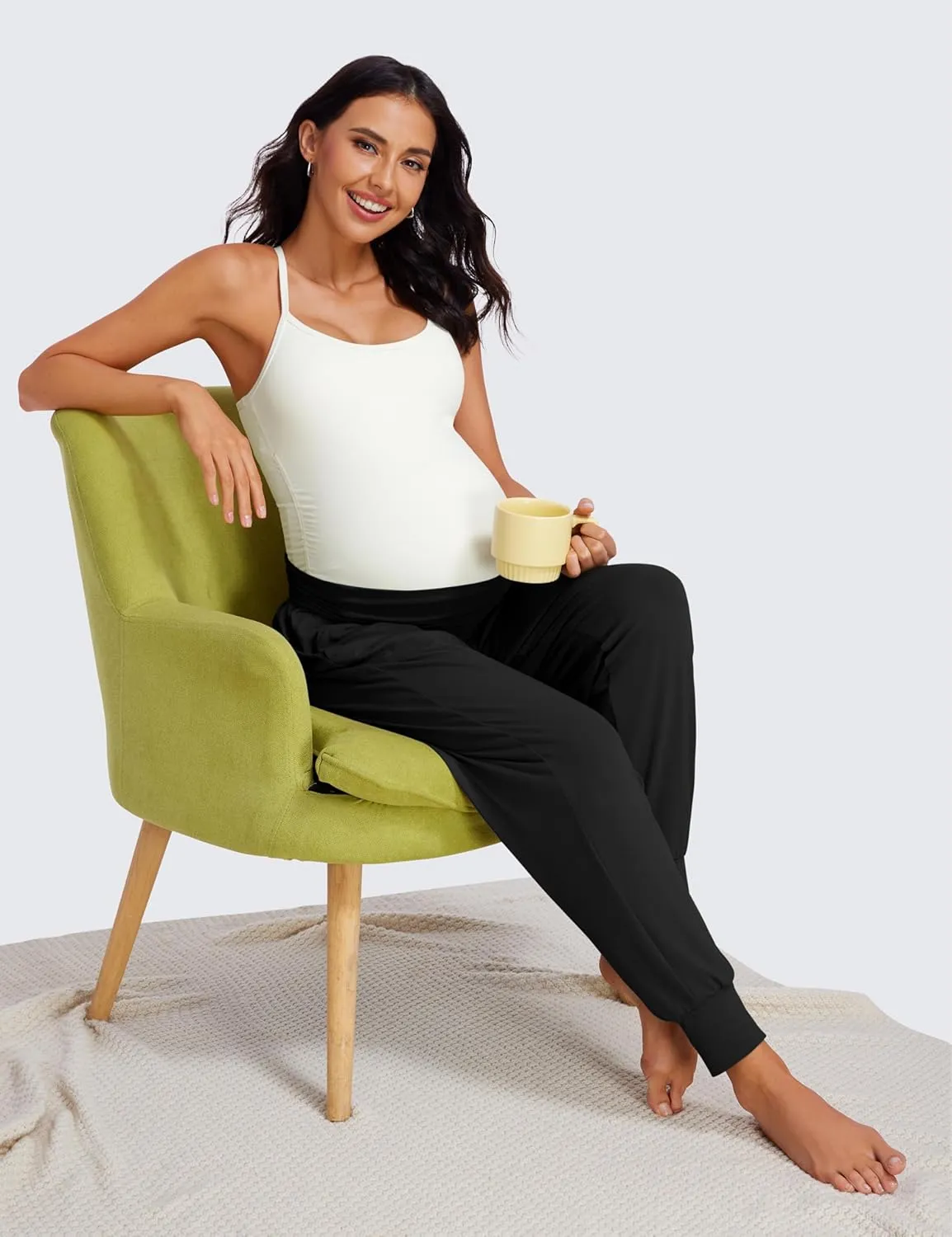 CRZ YOGA Fold Over Yoga Jogger for Women High Waisted Comfy Loose Lounge Harem Pants Sweatpants with Pockets