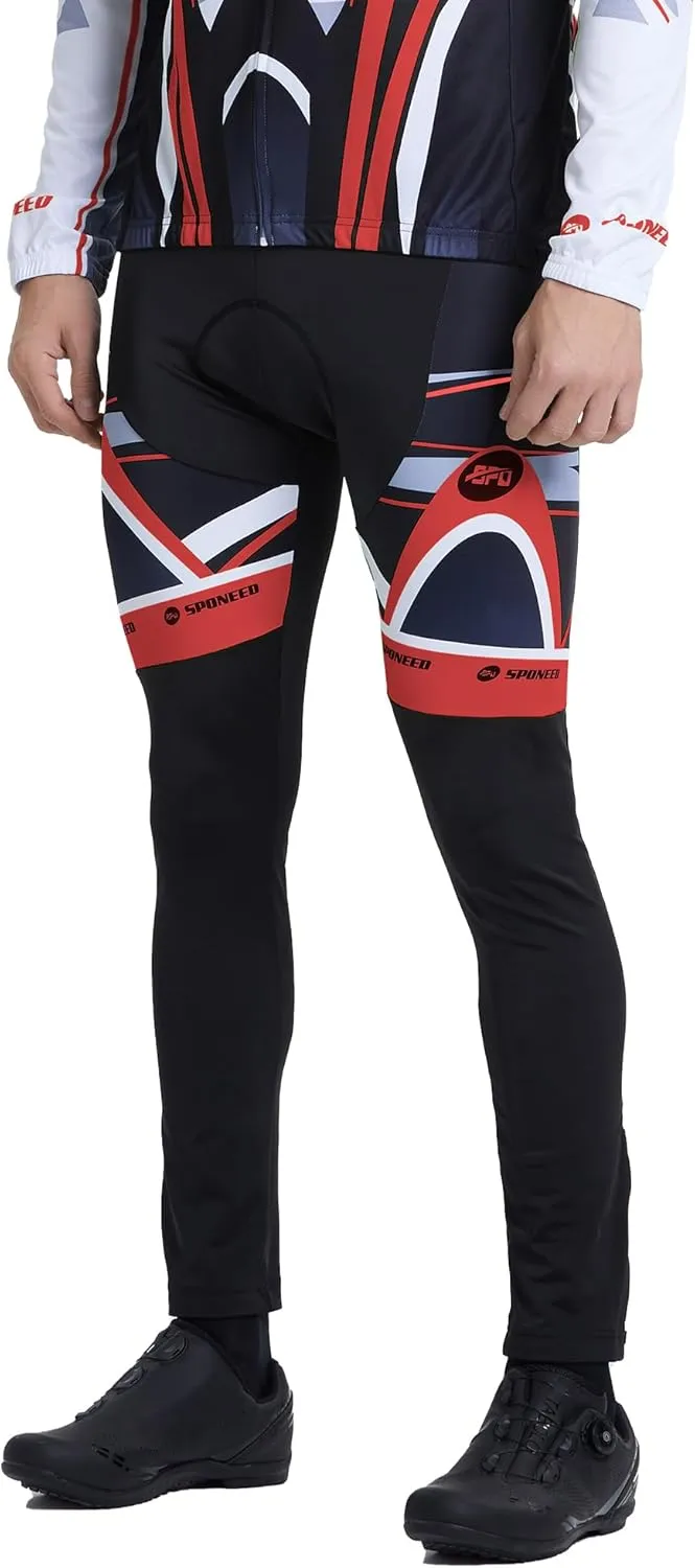 Cycling Pants for Men Road Bike Compression Tights Winter Biking Bottoms with Padding UV Proof