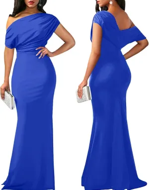 Dress for Women Off Shoulder Bodycon Maxi Dress Elegant Sleeveless Off Shoulder Formal Dress Party Evening Dress