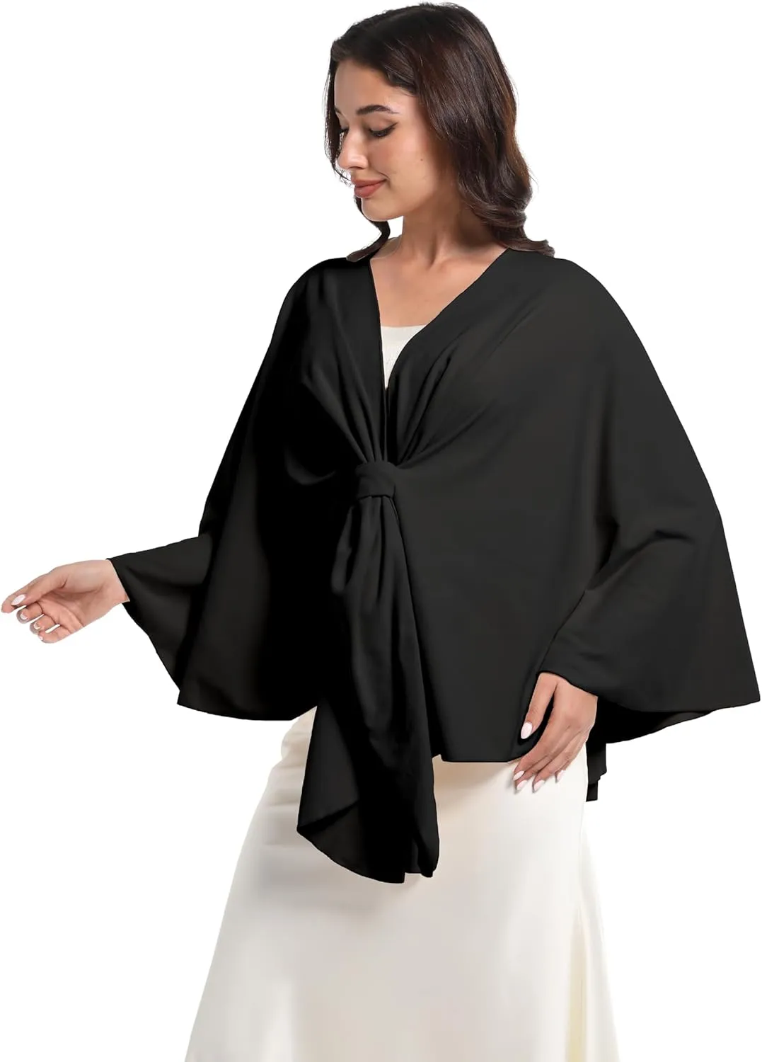 Elegant Shawl Wraps For Women, Warm Open Front Poncho, Cashmere Like Bat Sleeve Ladies Shawls For Winter, Autumn