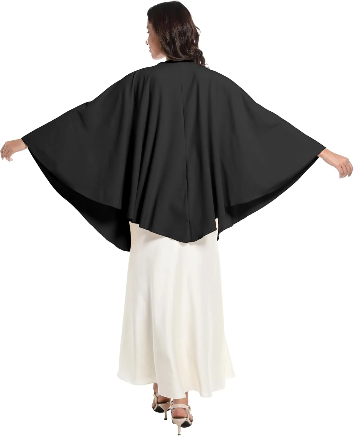 Elegant Shawl Wraps For Women, Warm Open Front Poncho, Cashmere Like Bat Sleeve Ladies Shawls For Winter, Autumn