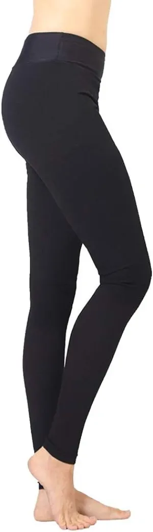 Extra Firm Footless Graduated Compression Microfiber Leggings Opaque Tights for Women (20-30 mmHg) with Control Top (X-Large) Black