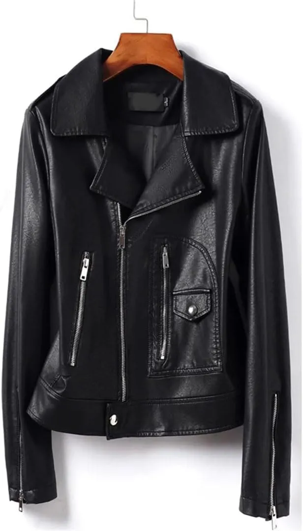 Fashion Moto Biker Leather Jackets Autumn Short Diagonal Zipper Women Real Split Leather Casual Jackets Coats
