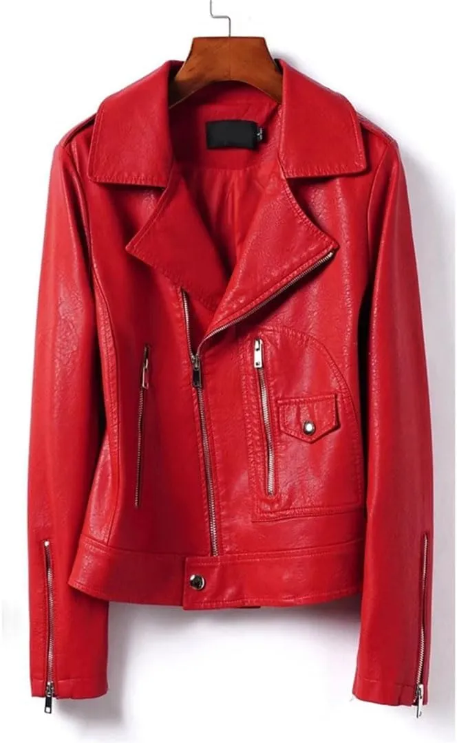 Fashion Moto Biker Leather Jackets Autumn Short Diagonal Zipper Women Real Split Leather Casual Jackets Coats