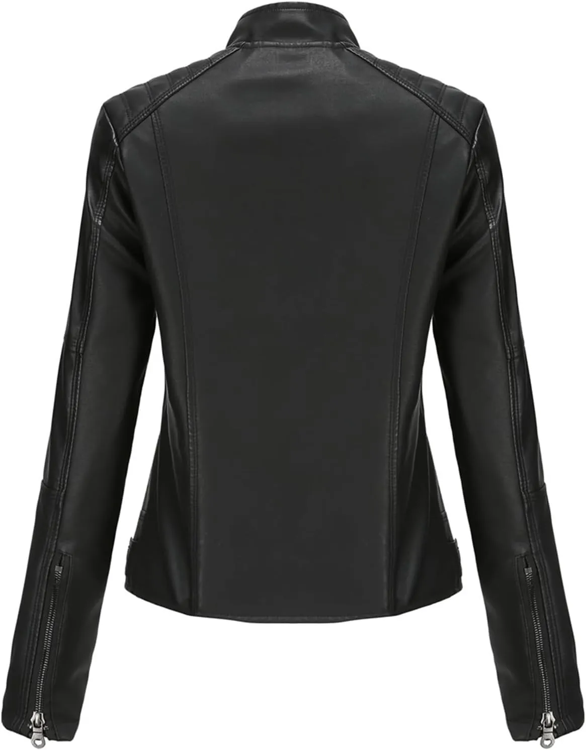 Faux Leather Jackets For Women Motorcycle PU Moto Biker Outwear CoatZip Leather Jackets For Women