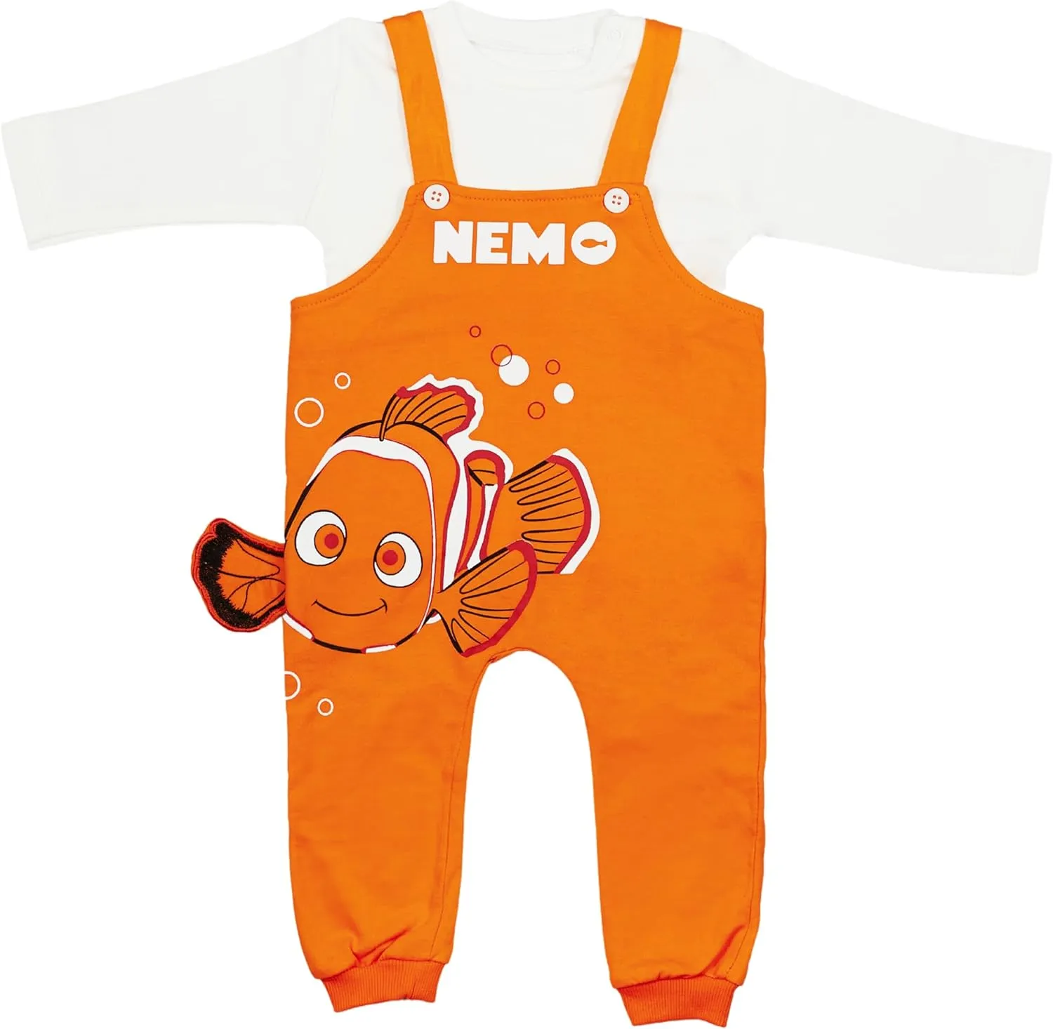 Finding Nemo Cotton Baby Overall /Romper With Long Sleeve Tshirt For Newborns & Infants – 2 PIECES - Unisex