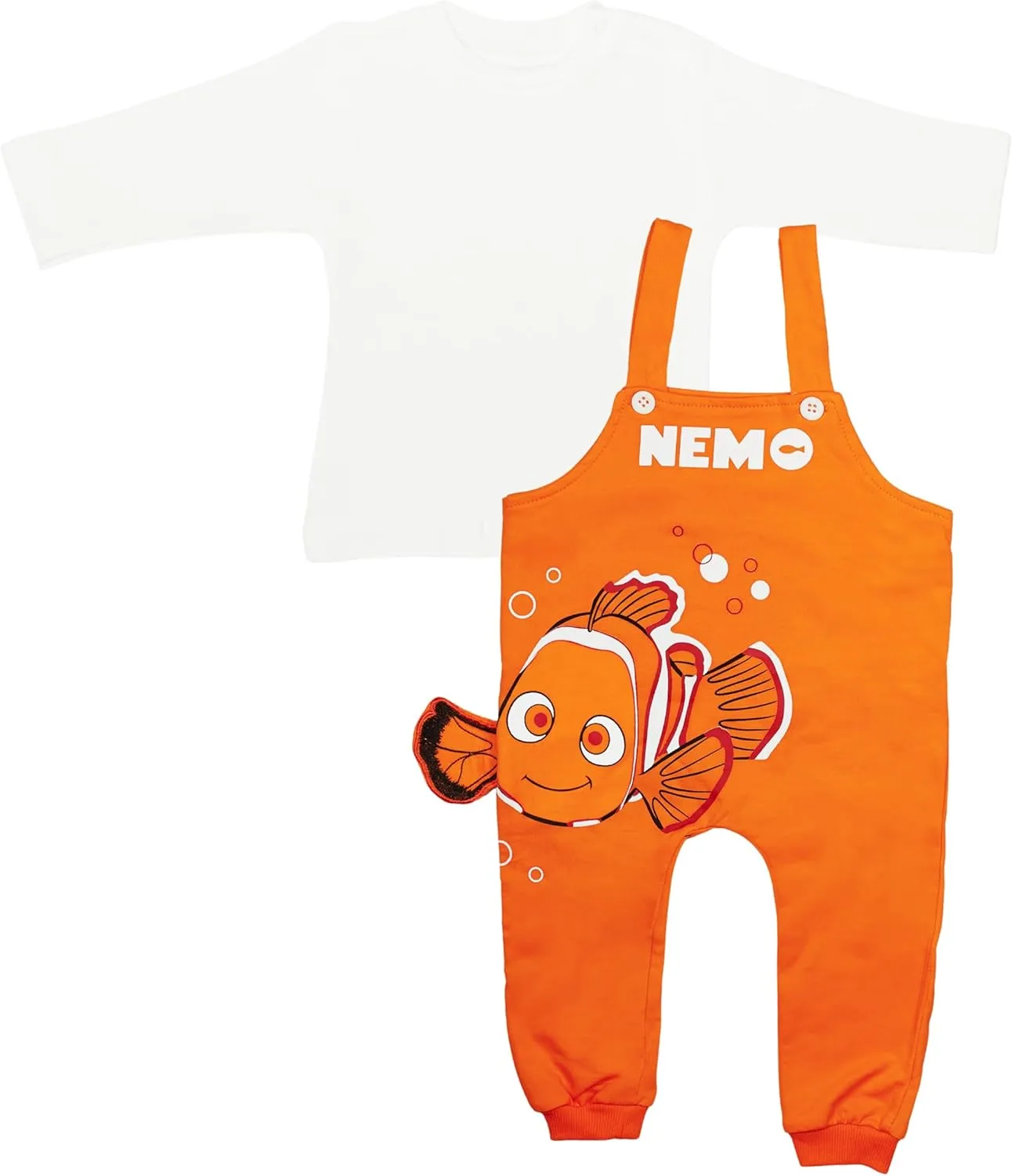Finding Nemo Cotton Baby Overall /Romper With Long Sleeve Tshirt For Newborns & Infants – 2 PIECES - Unisex
