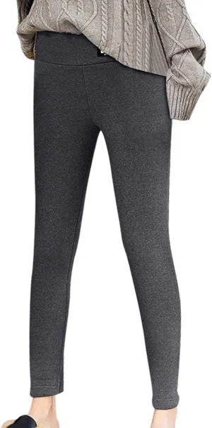 Fleece Lined Leggings Women - Thick Soft High Waisted Tummy Control Thermal Warm Fleece Pants for Cold Winter