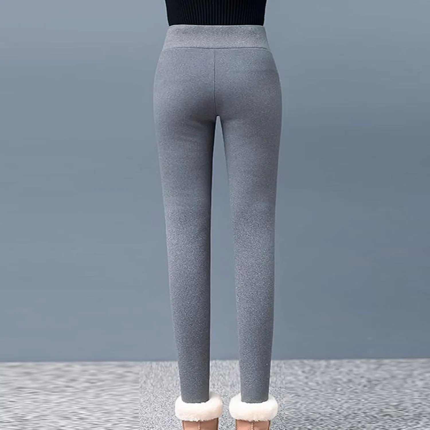 Fleece Lined Leggings Women - Thick Soft High Waisted Tummy Control Thermal Warm Fleece Pants for Cold Winter