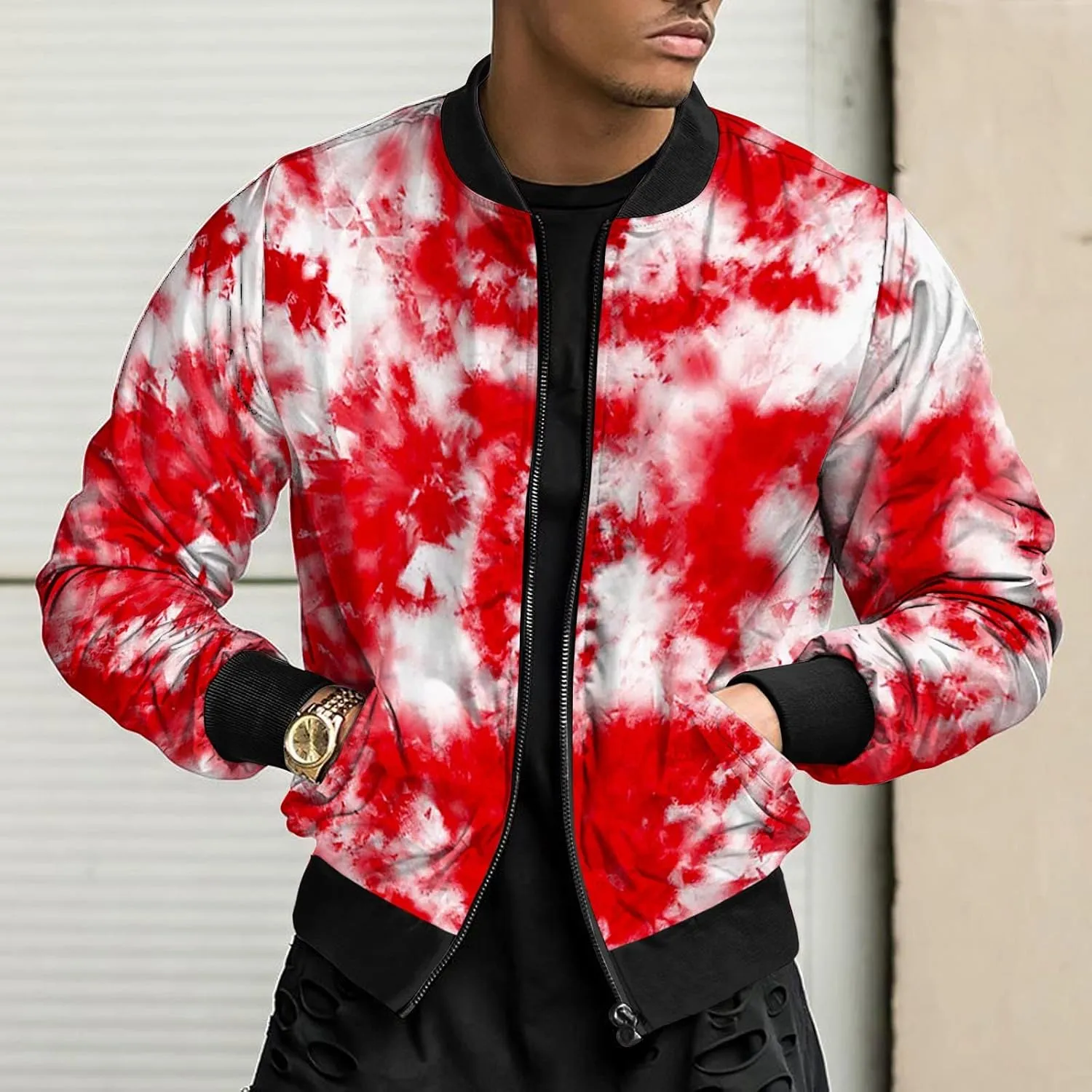 Flight Jackets For Men Zip Up Windbreaker Jacket Lightweight Casual Thermal Coat Oversized Windproof Jackets